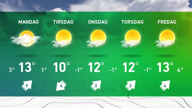 Vejrudsigten fra TV2 vejret, 09-03-2014. ©TV2 Vejret